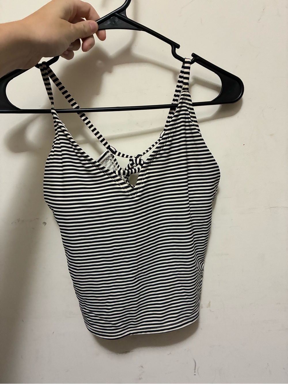 Kona Sol Black & White Striped tankini top